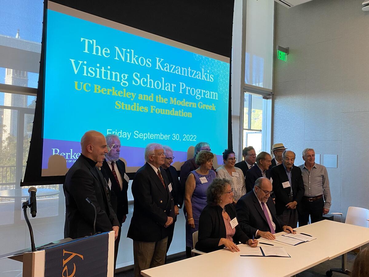 Signing ceremony of the agreement between UC Berkeley and the Modern Greek Studies Foundation Board on 9/30/2022