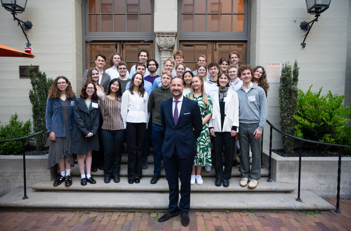 Crown Prince Haakon of Norway with UC Berkeley graduate and undergraduate students