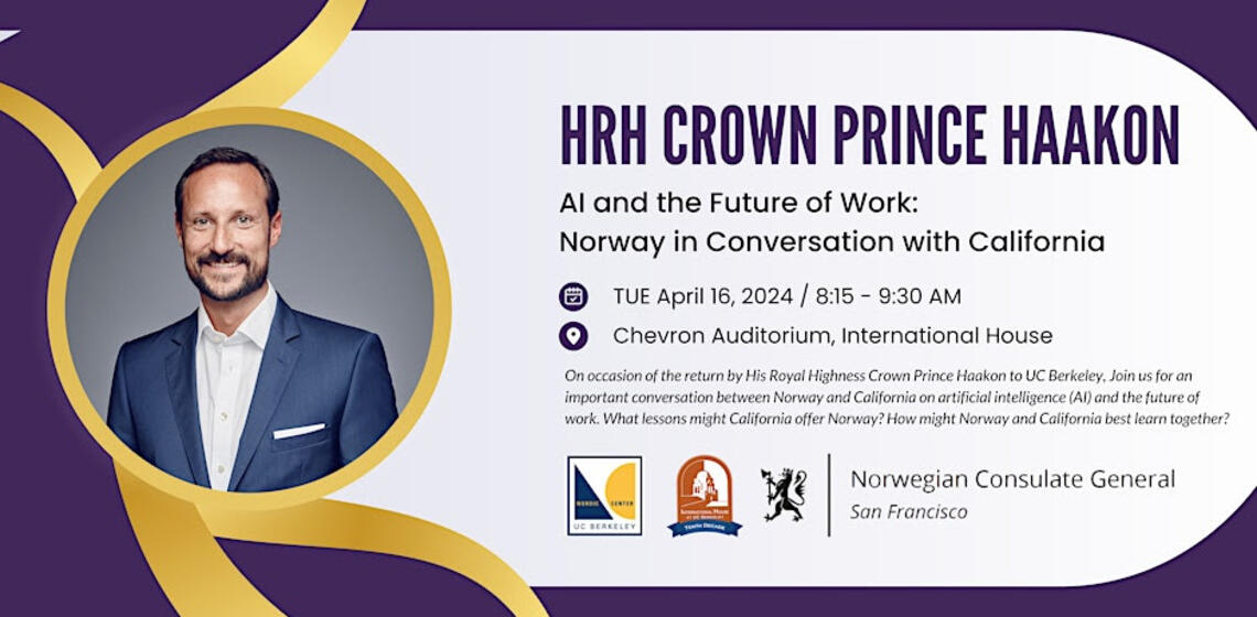 Flyer for lecture by crown prince Haakon