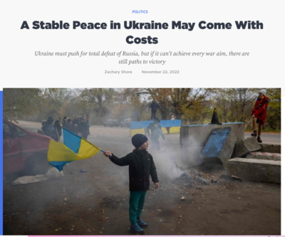 A Stable Peace in Ukraine May Come with Costs